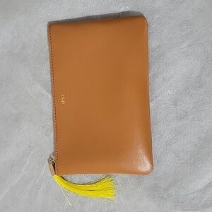 Camel colored Ipsy Cosmetic Bag